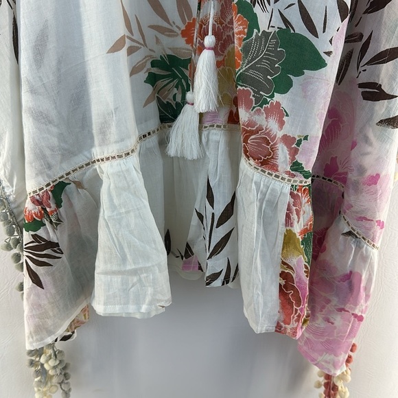 Z & L Kimono PomPom Boho Beach Cover Up/Dress - Picture 4 of 9